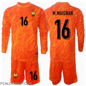 Francia Mike Maignan #16 Portiere Seconda Maglia Bambino Europei 2024 Manica Lunga (+ Pantaloni corti)